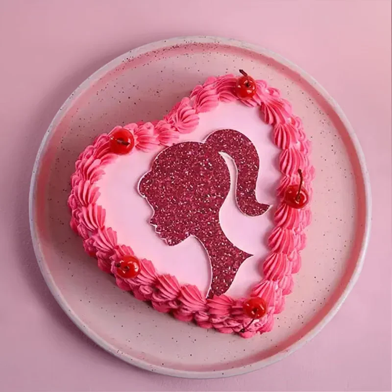 Barbie Silhouette Heart Cake Sweet 