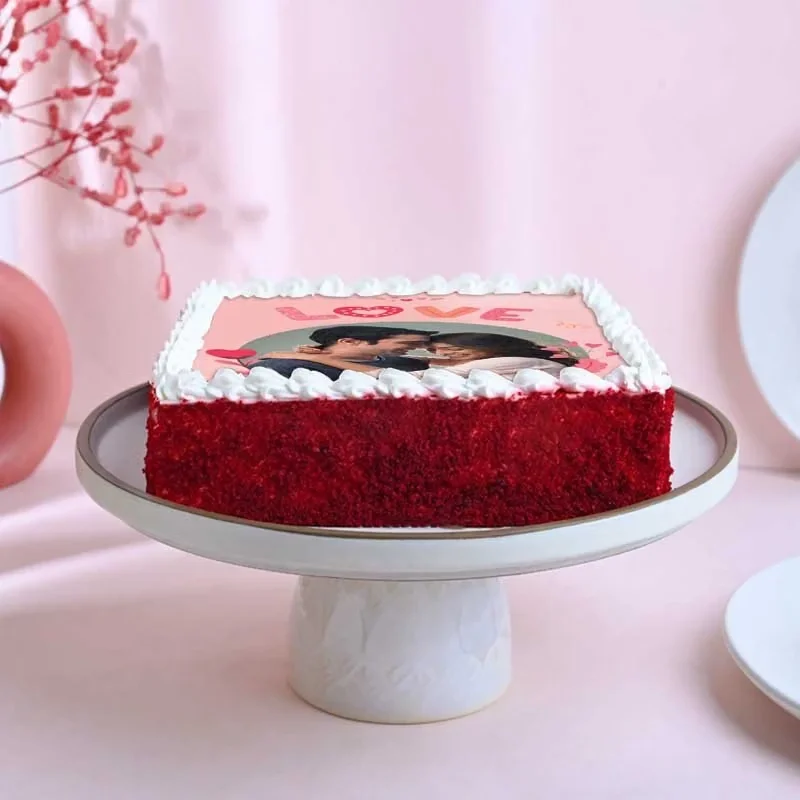 Personalised Red Velvet Photo Cake Delice