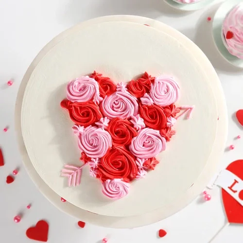Rose Hearts Cake Sweet 