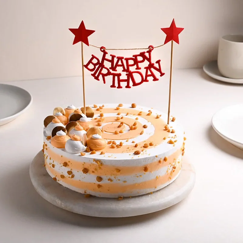 Butterscotch Cake With Birthday Topper Sweet