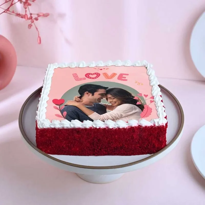 Personalised Red Velvet Photo Cake Delice