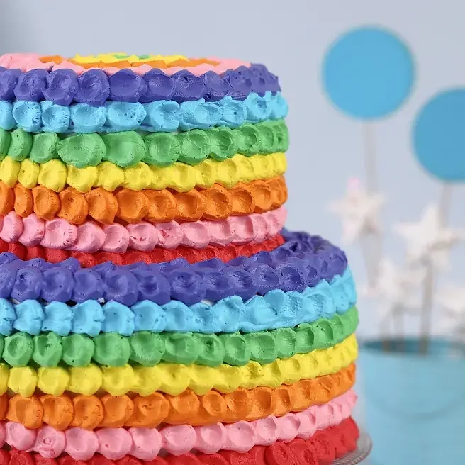 Two Tier Rainbow Truffle Cake Delice 2.5 Kg