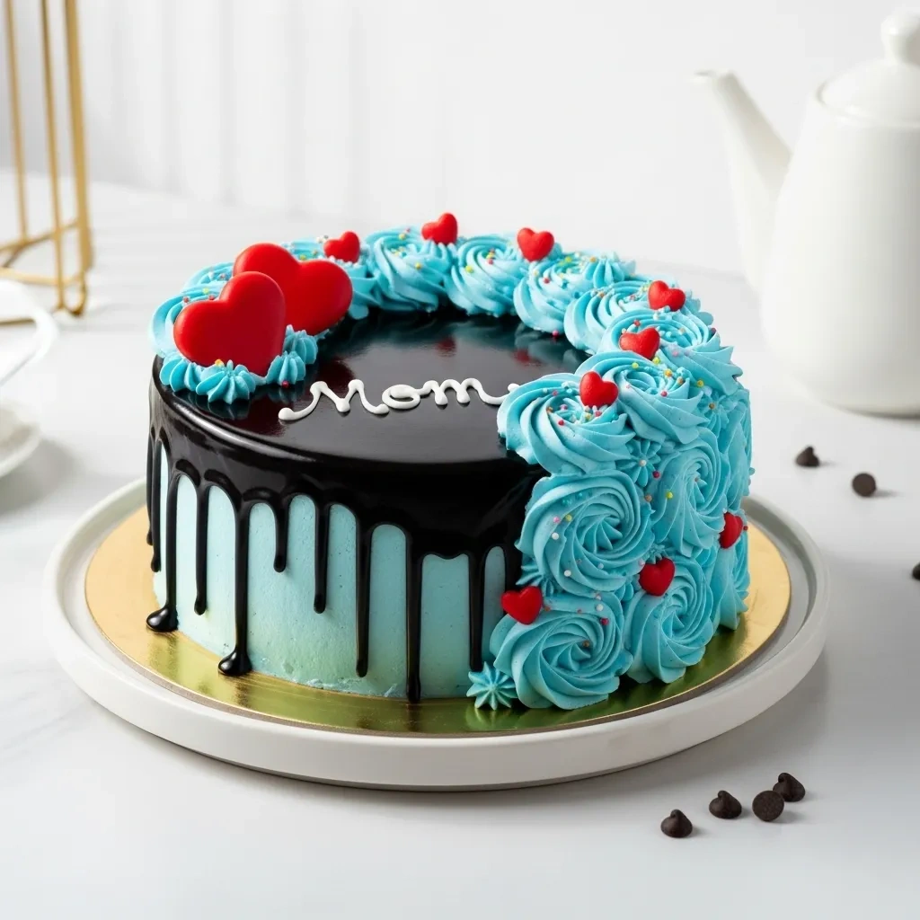 Blue Roses Chocolate Cake Magic