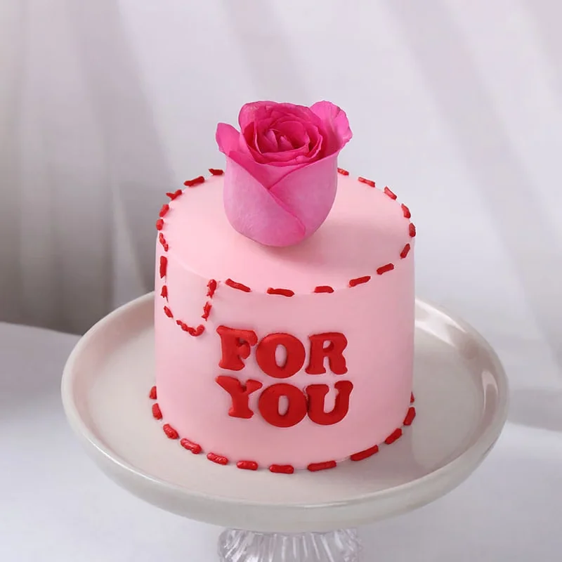 Pink Rose For You Butterscotch Cake Delice