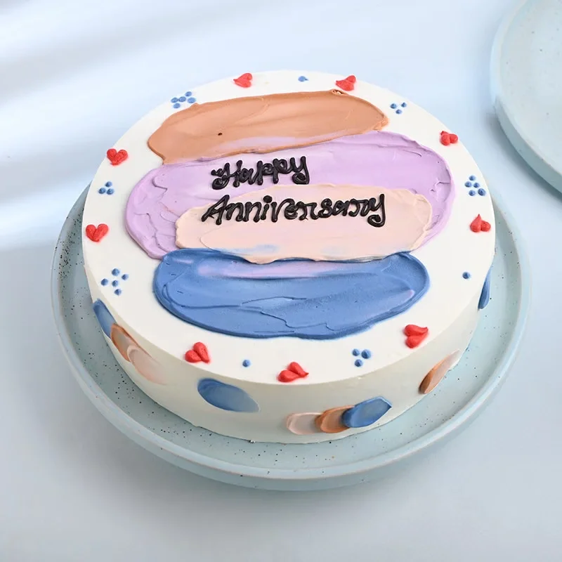 Happy Anniversary Colourful Chocolate Cake Sweet