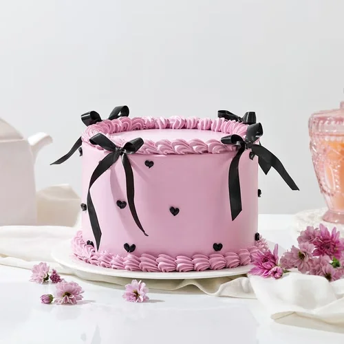 Layers And Bow Cream Cake Delice 