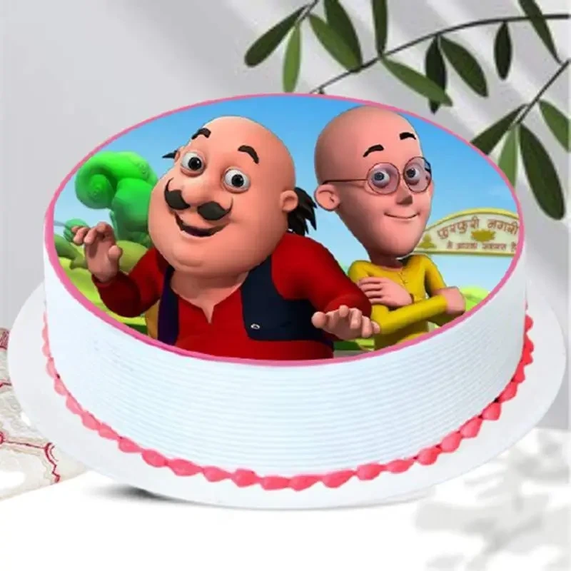 Motu Patlu Round Cake Twist