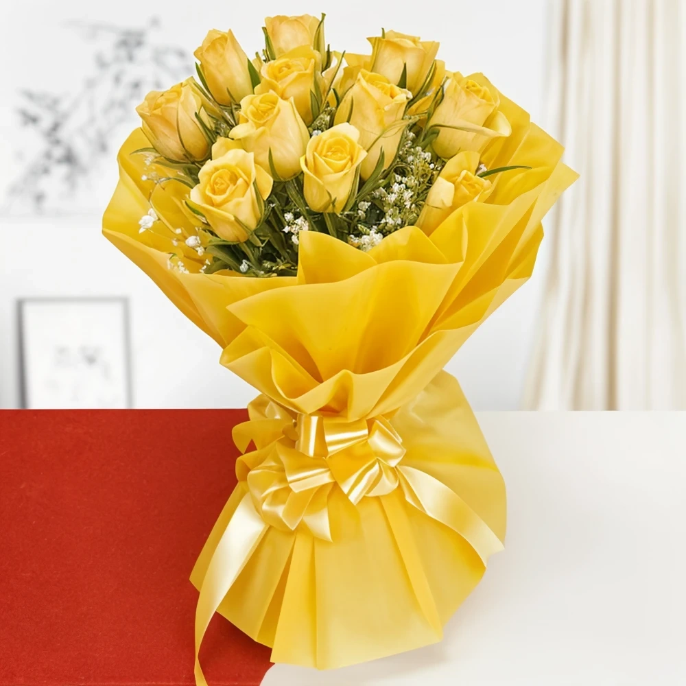 Sunshine Yellow Roses Bouquet 