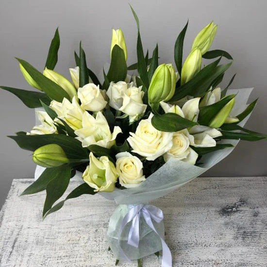 Radiant Lily Flowers Bouquet of Light