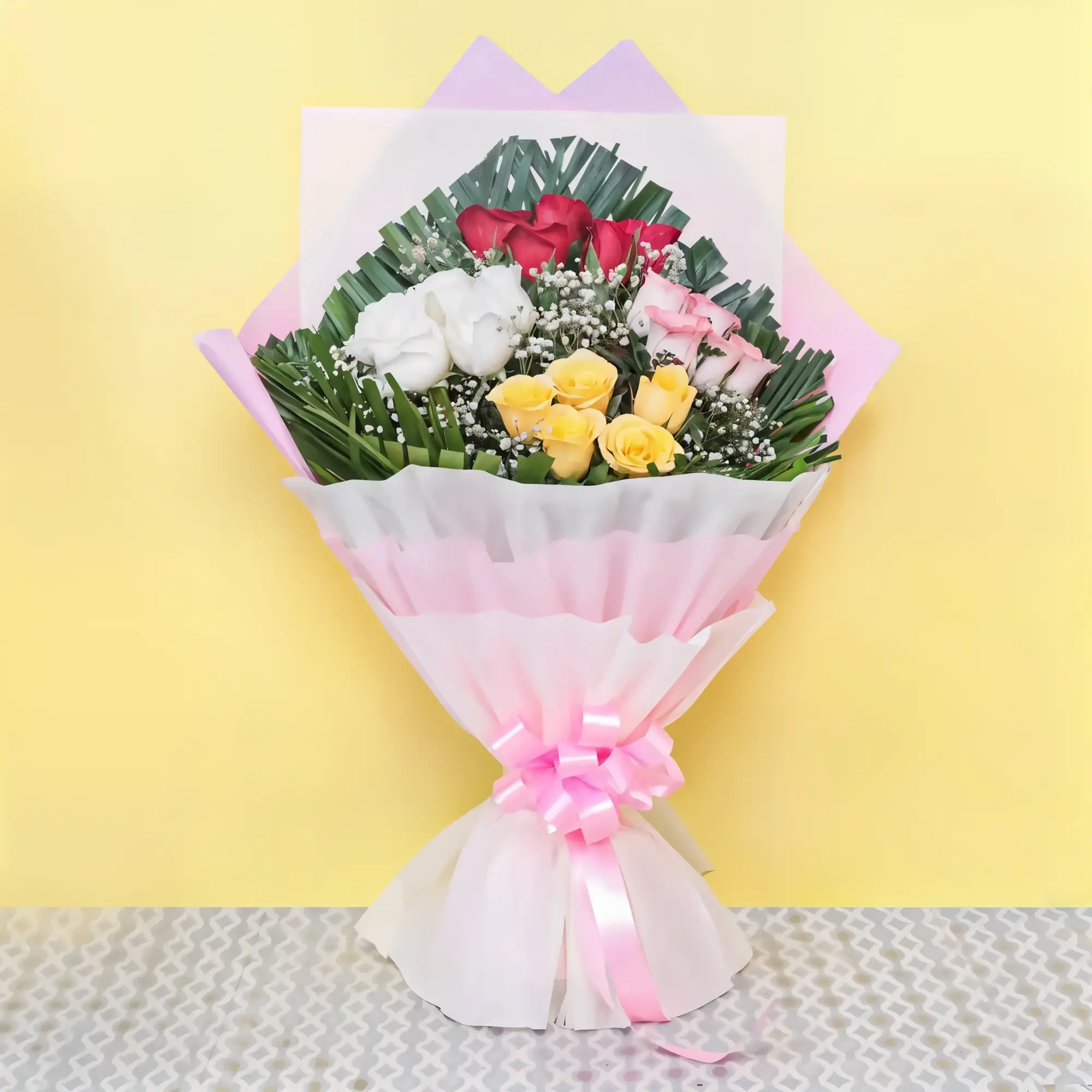Mixed Color Roses for Birthday Bouquet