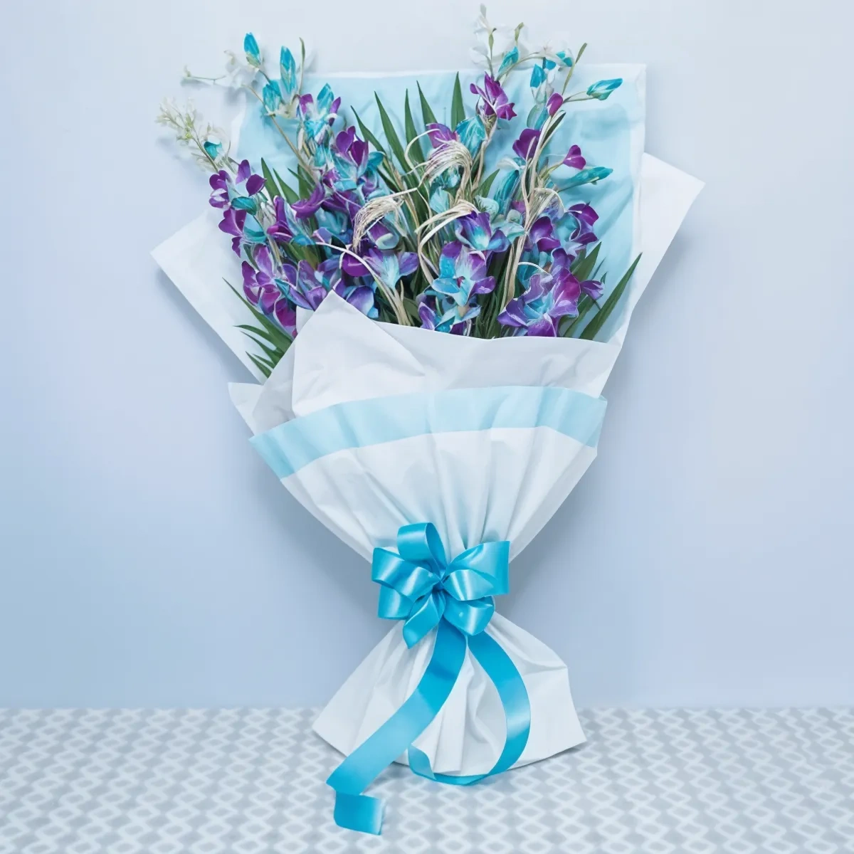 Beautiful Blue & Purple Orchids Bouquet