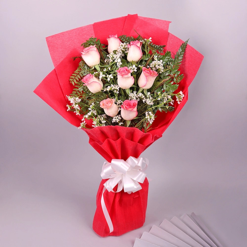 Pink roses exclusive bunch Flowers Bouquet 