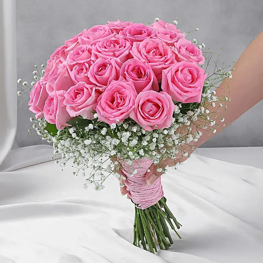 Romantic Blush Rose Flowers Bouquet