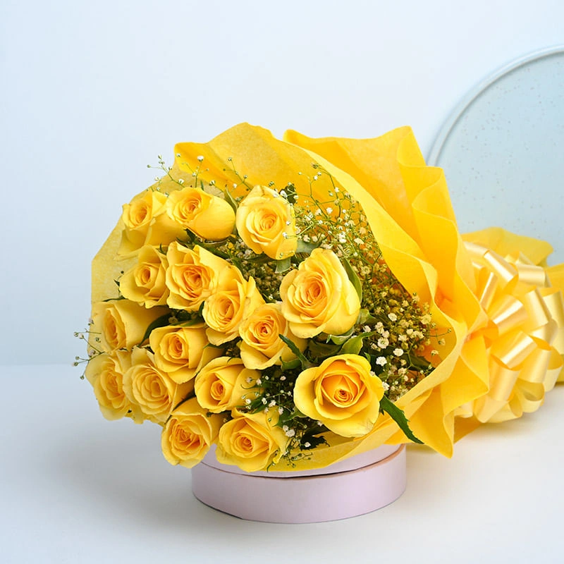 Radiant Yellow Roses Bouquet 