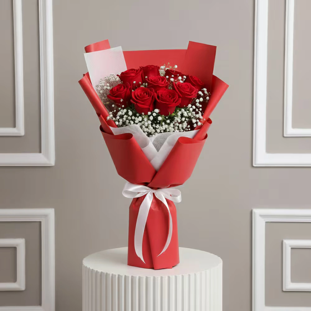 10 Red Rose Flowers Bouquets