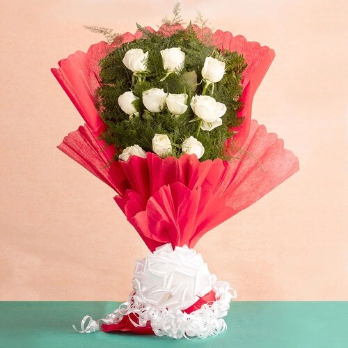 Pure Bliss White Rose Bouquet 