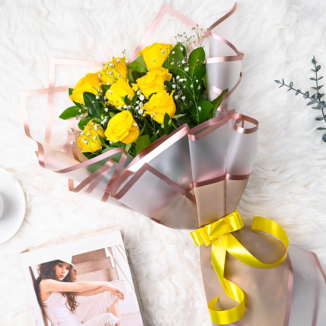 Vibrant Yellow Flowers  Roses For Forever Love 