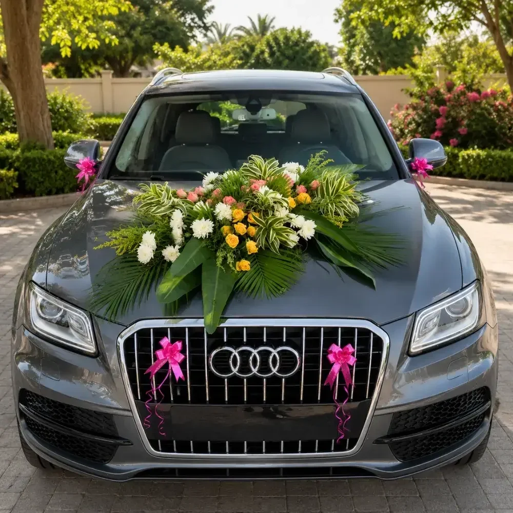 Wedding Car Decoration With Flowers Set