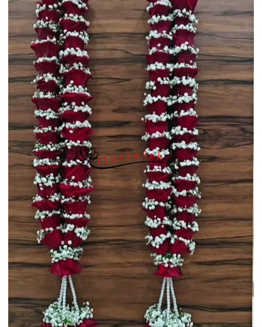 Red Rose Baby Breath Jaimala