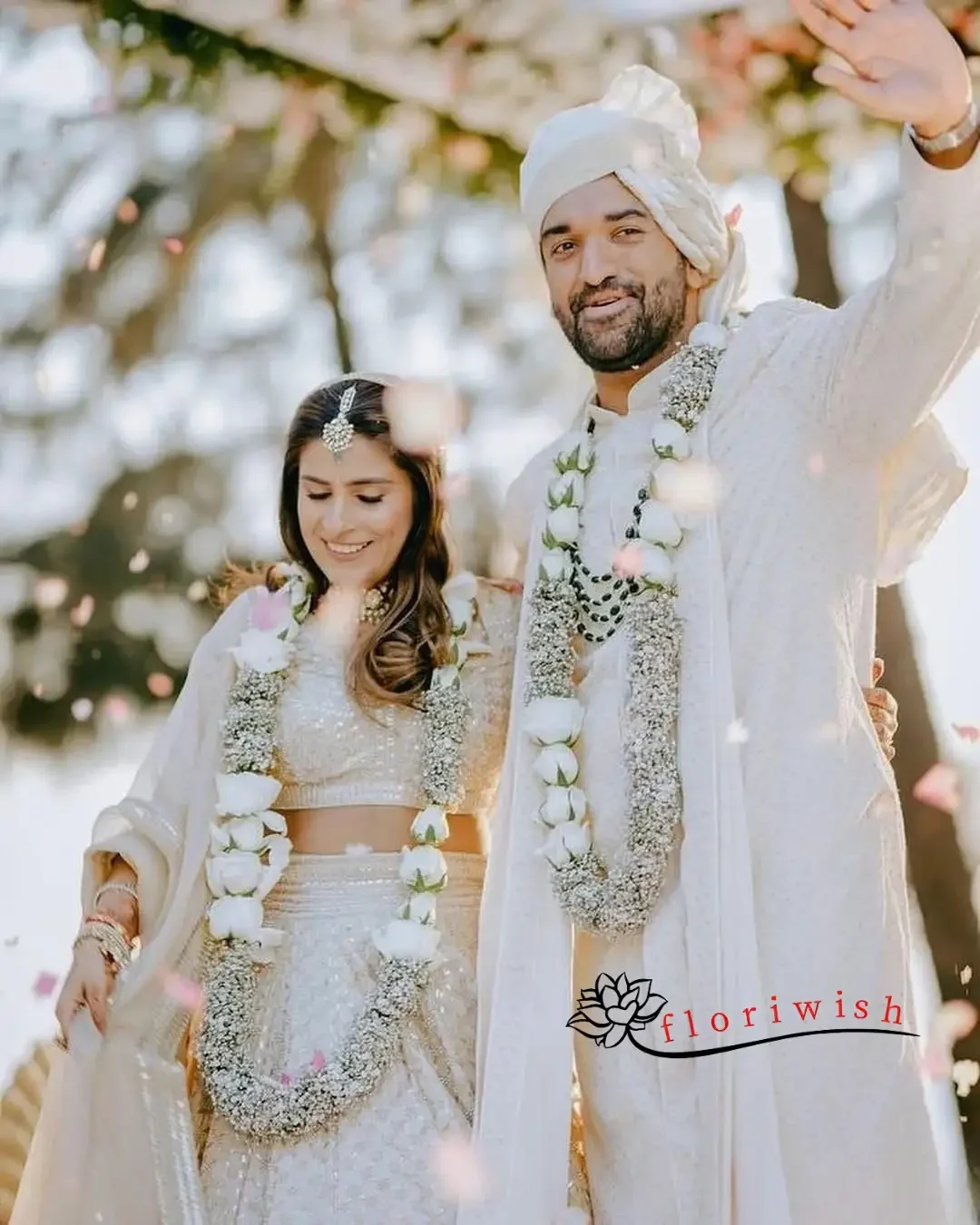 White Rose Garland for Wedding