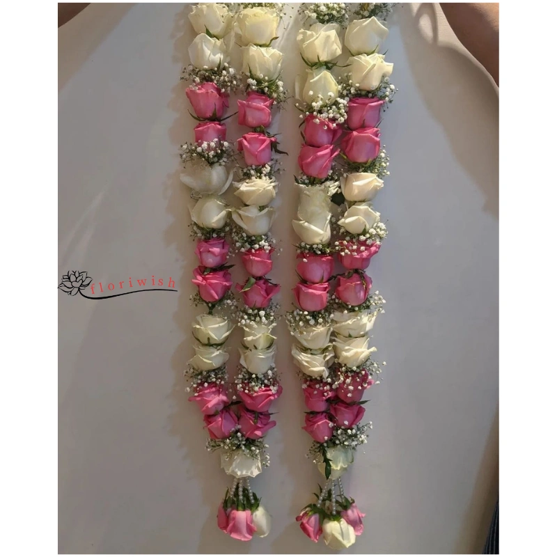 Pink & White Rose Jaimala