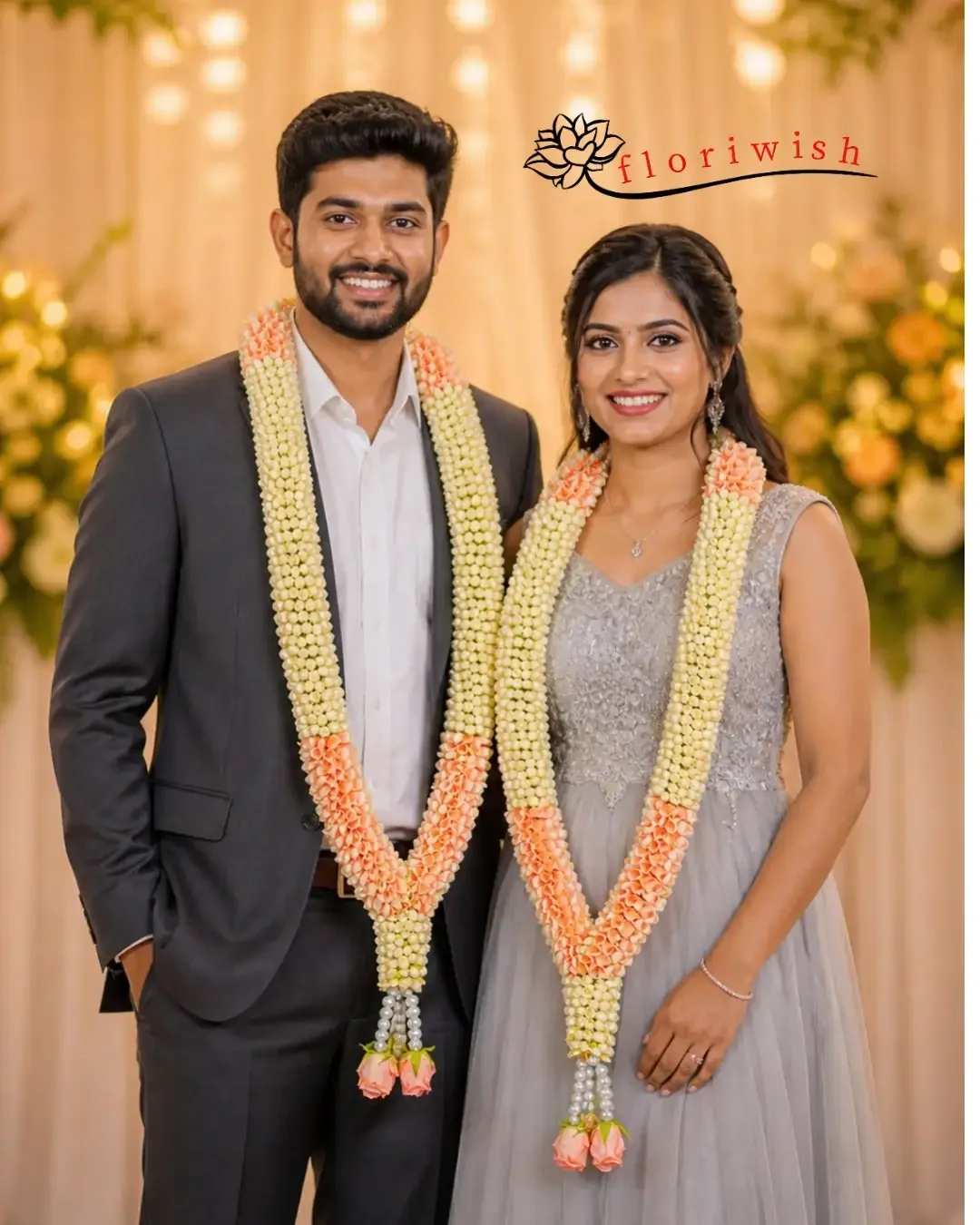 peach rose petals mogra varmala