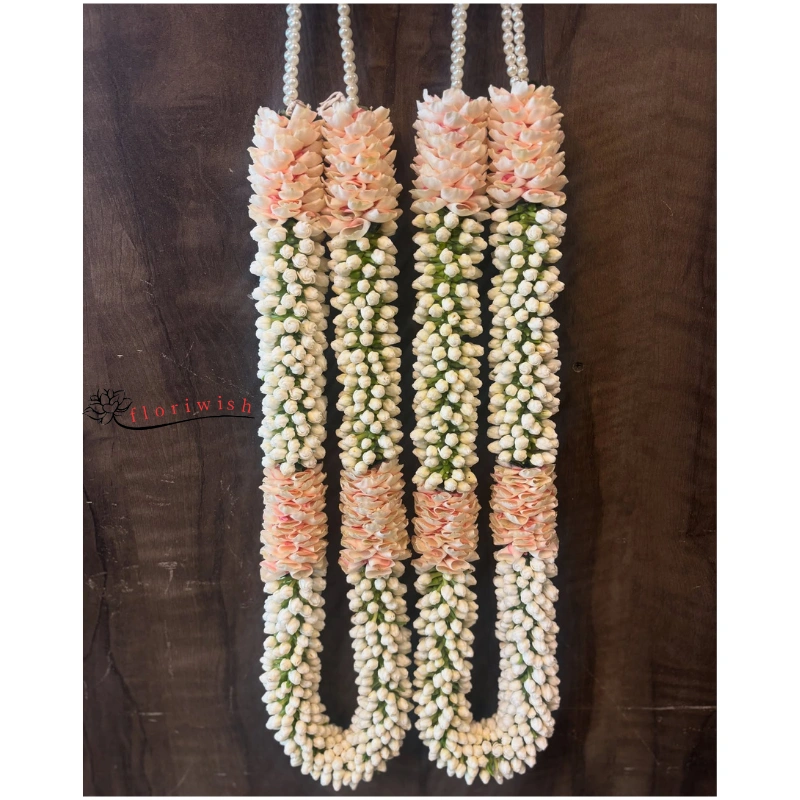 Mogra Peach Flower Garland