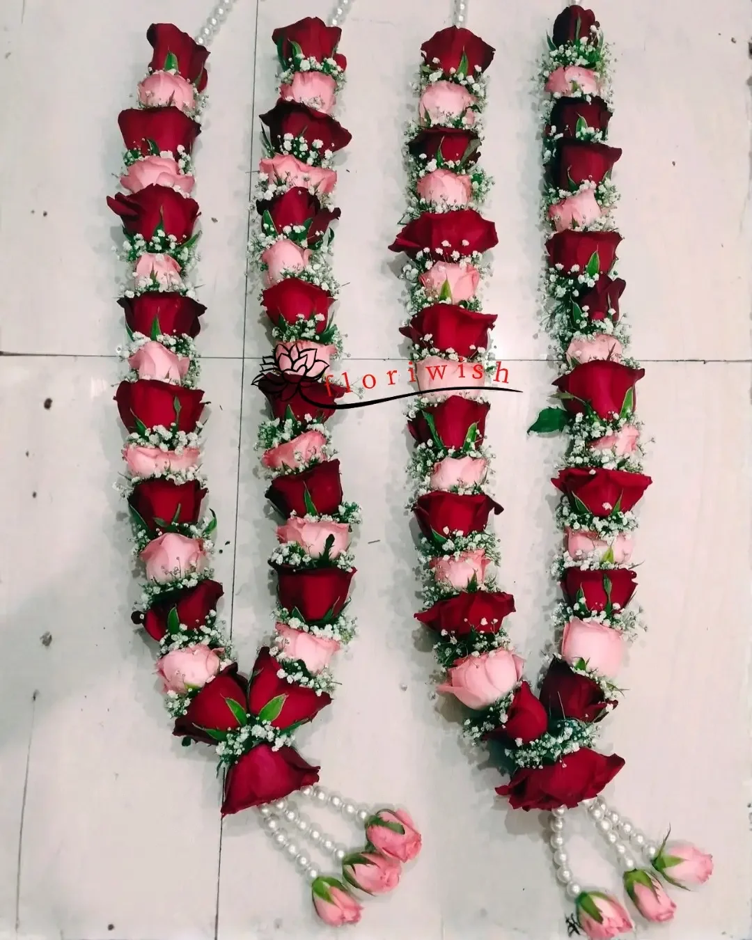 Dark Pink Red Rose Varmala