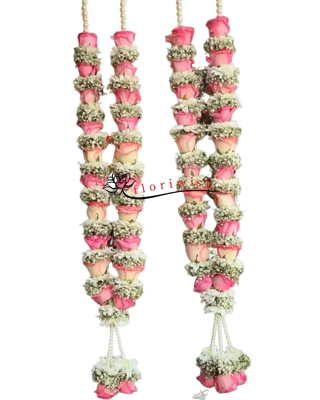 Pink Rosss Baby Breath Jaimala