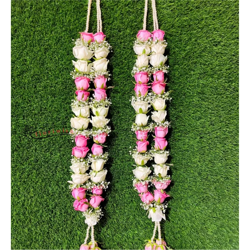 Pink Rose Baby’s Breath Varmala
