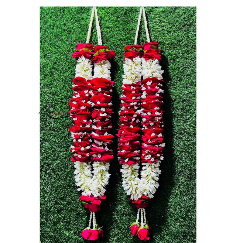 Red And White Flower Varmala