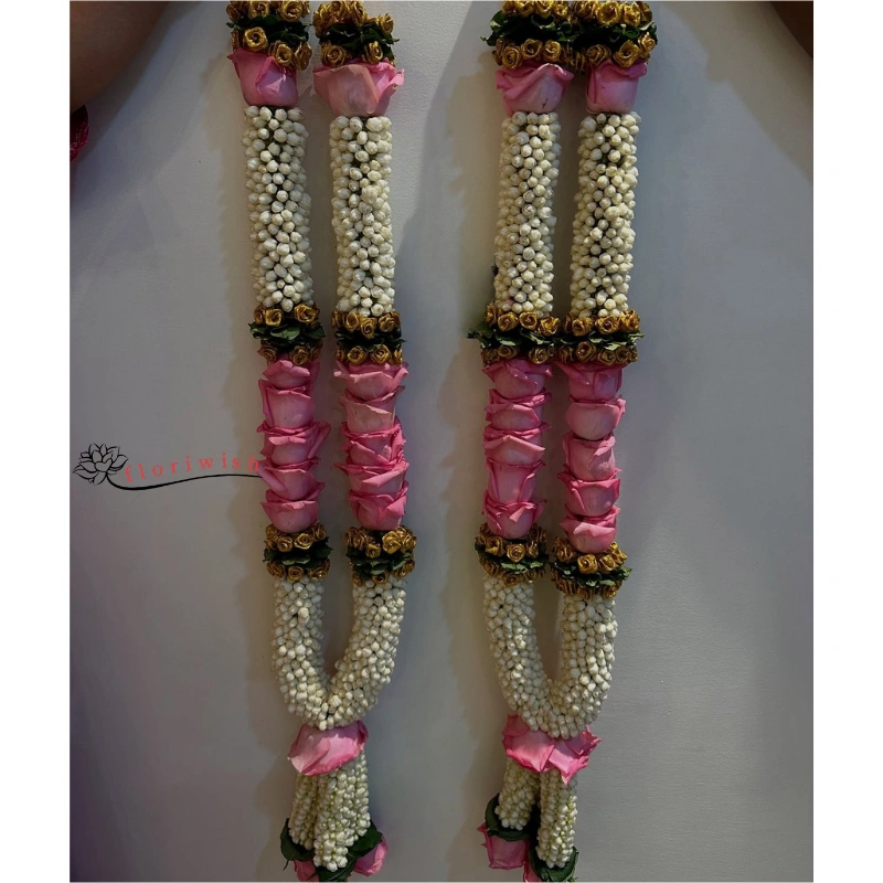Mogra Pink Rose Varmala