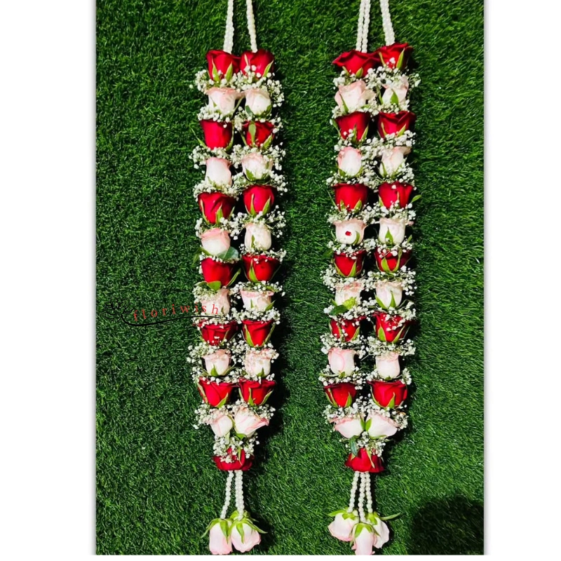 Red Rose Peach Rose Varmala