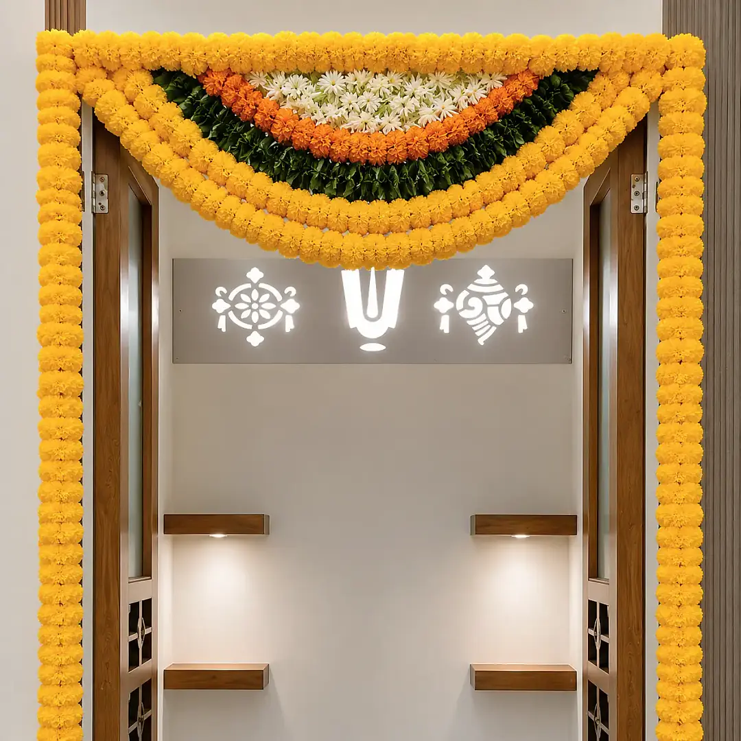 Mandir Flower Setup Decor