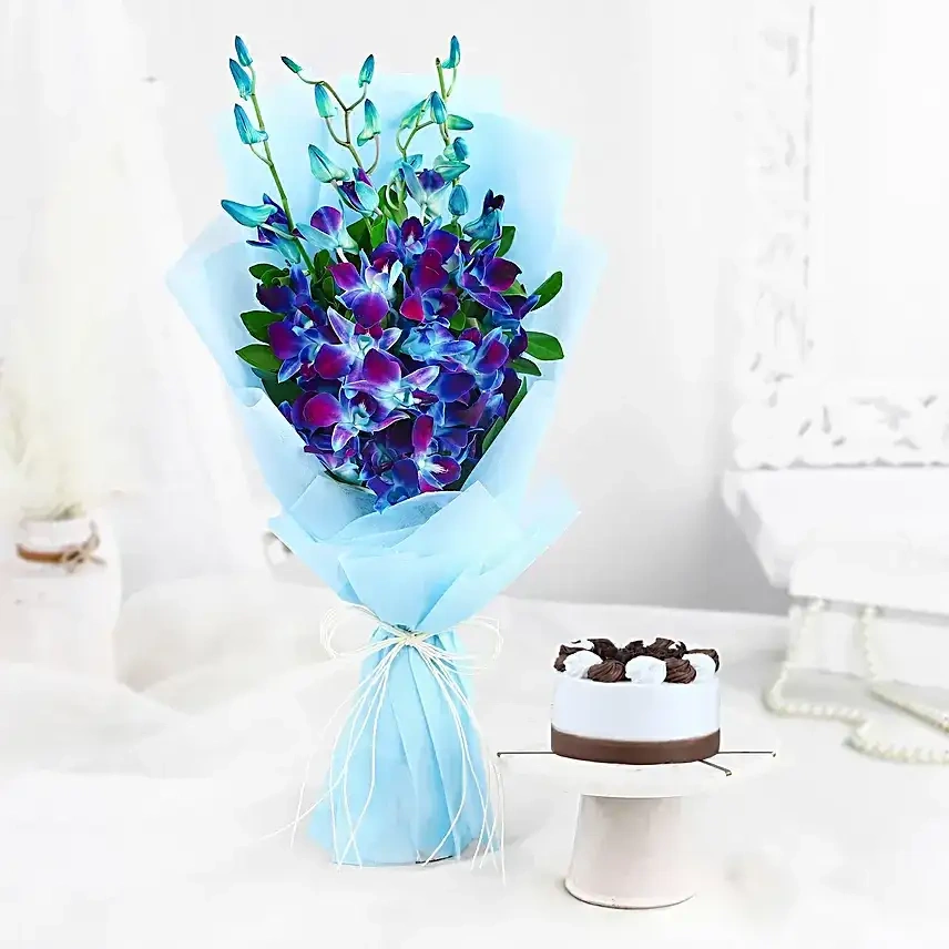 Mystic Orchid with Delice Cake Combo