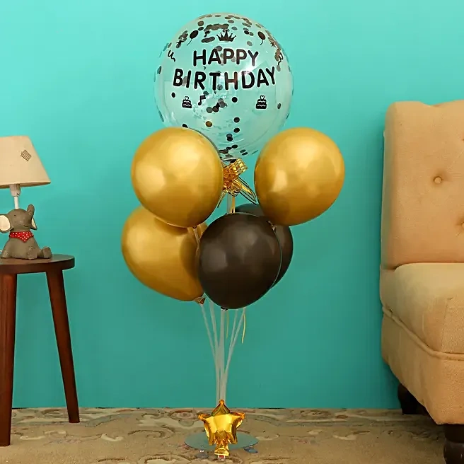 blackandgoldenballoonbouquet1