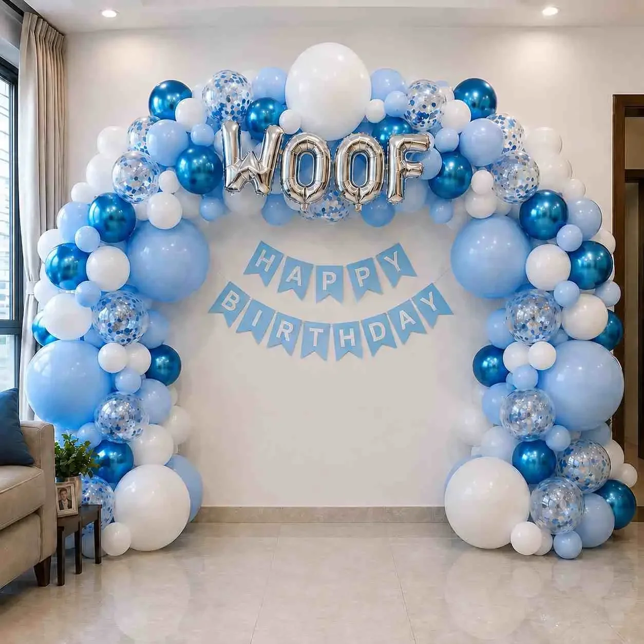 Plain Pet Birthday Balloon Decoration Setup