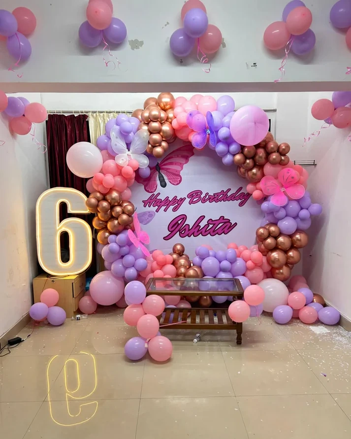 Girl’s Birthday Butterfly Setup 