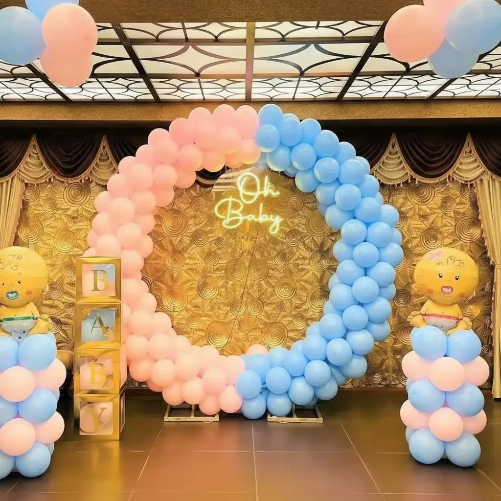 Baby Shower Ring Arrangement Setup 
