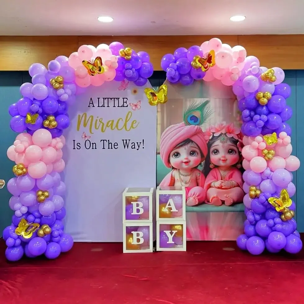 Radha Krishna Theme Baby Shower Setup Decor