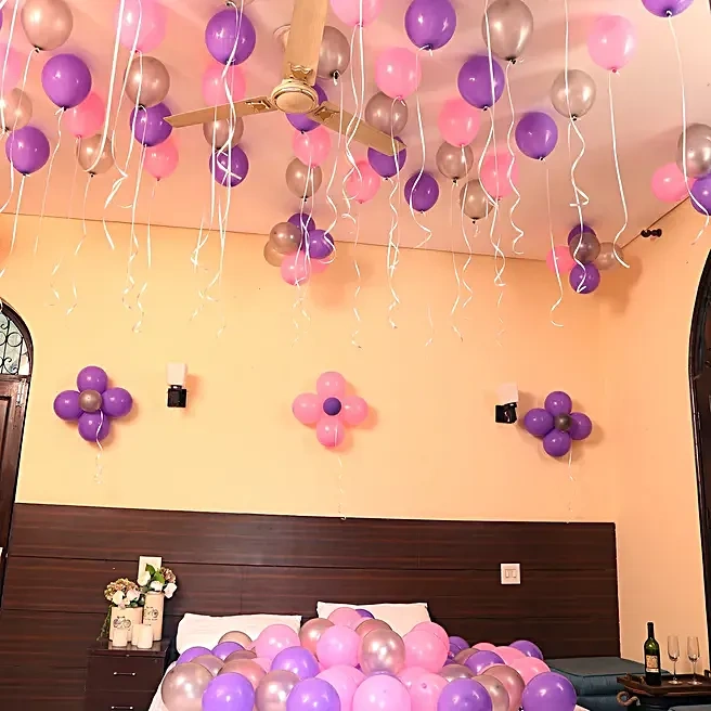 colorfulballoonsdecorpinkpurplesilver1