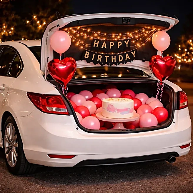 Shining Birthday Balloon Car Boot Decor Set 