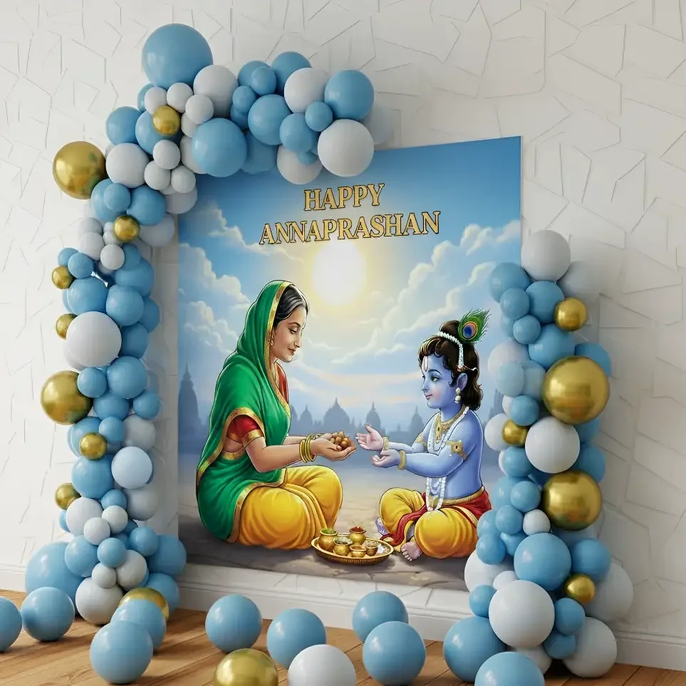Annaprashan Decoration for Little Kanha Setup