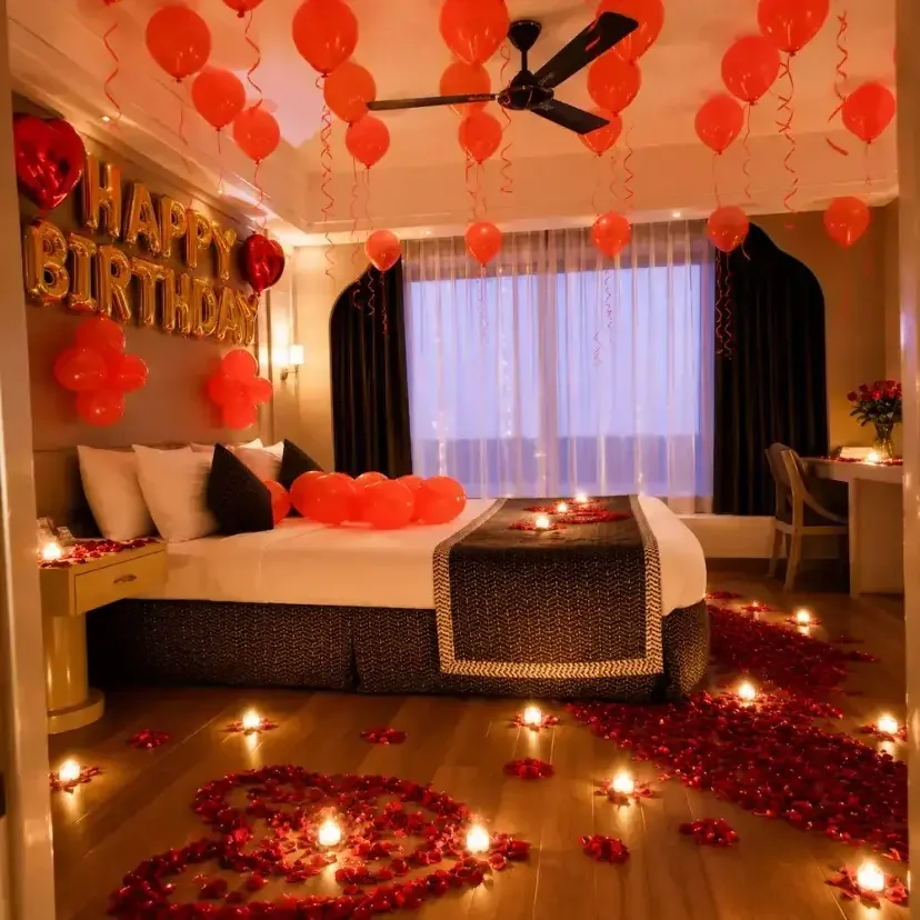 Rose and Candles Decoration Setup