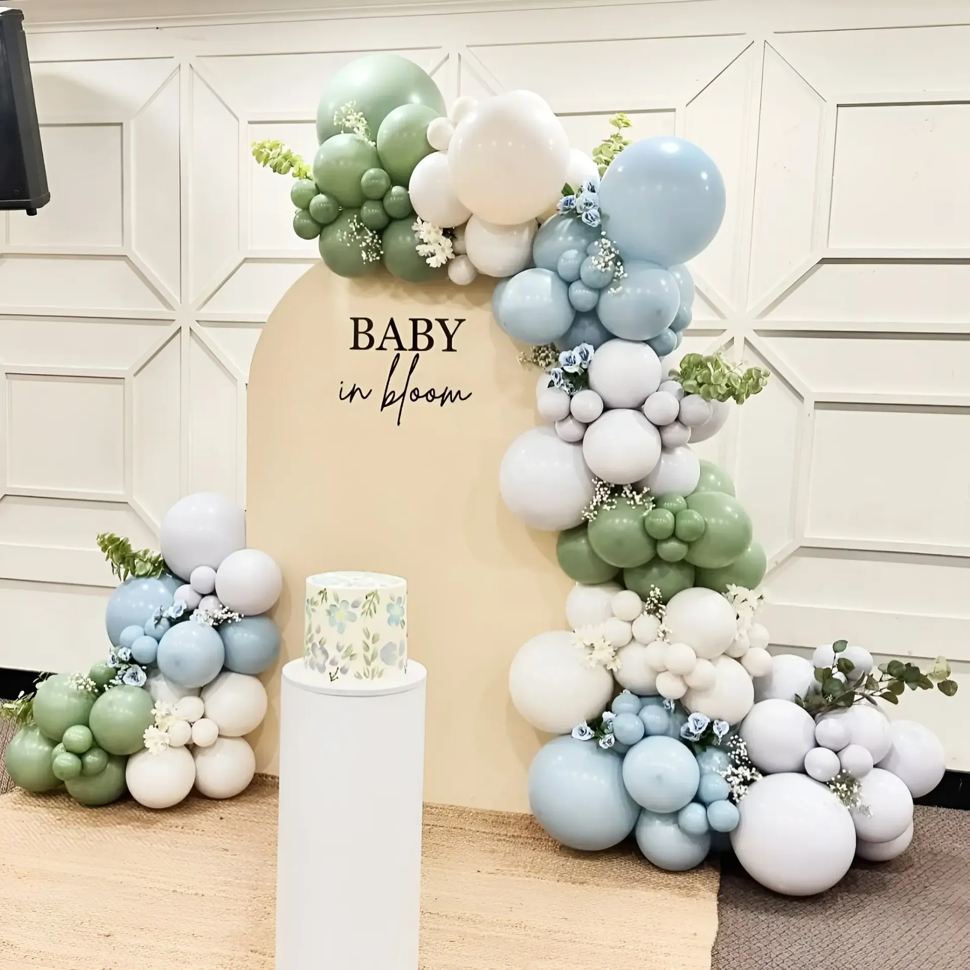 Baby Shower Balloon Backdrop Setup
