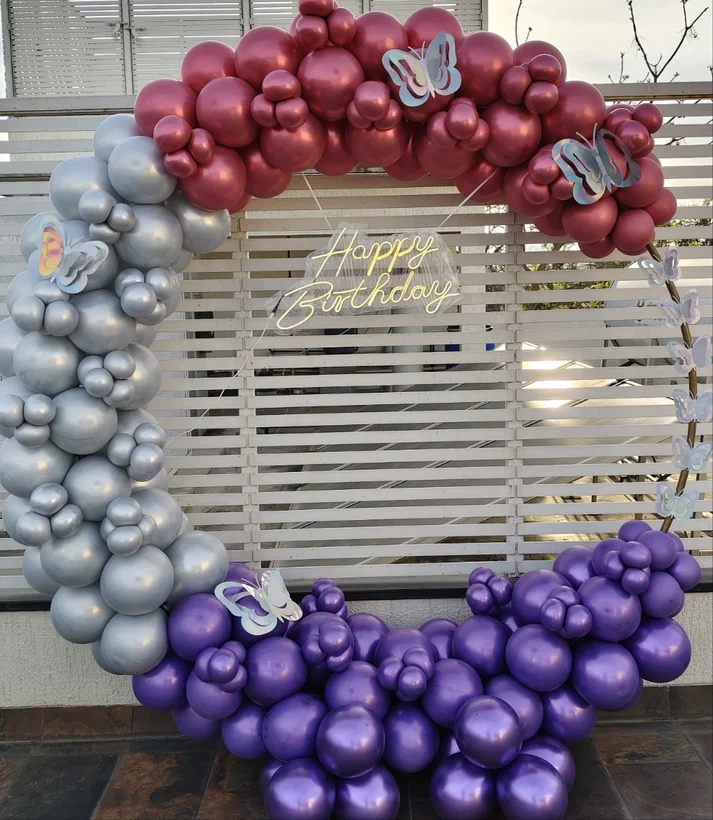 Birthday Butterfly Balloon Arrangement Decor