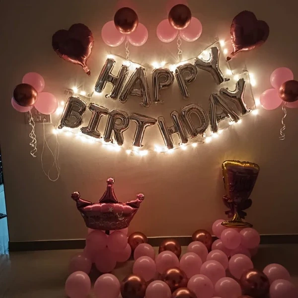 Stylish Birthday Decor with Balloons for her Set