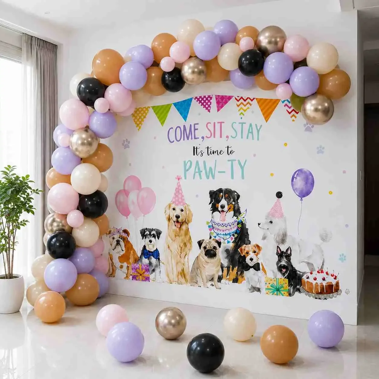 Fun Pet Birthday Balloon Decoration Setup
