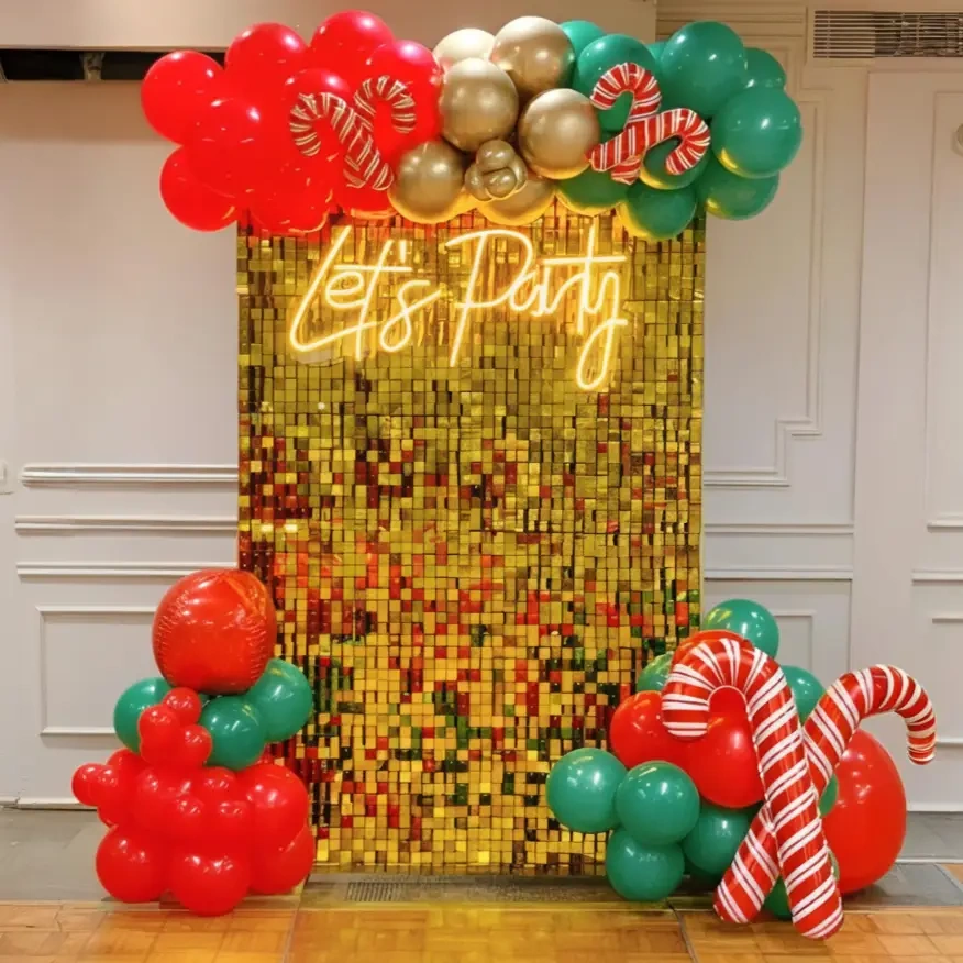 Christmas Party Sequence Backdrop Decoartion Set