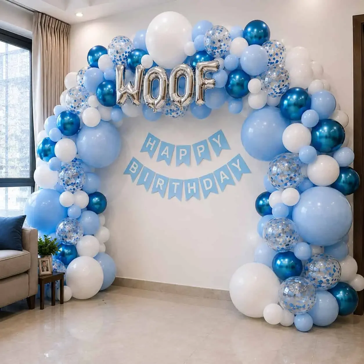 Plain Pet Birthday Balloon Decoration Setup